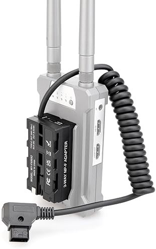Andoer D-Tap zu doppelseitigem NP-F550 Dummy-Akku, Spiralkabel, DC-Koppler, Zubehör für Monitore/LED-Videoleuchte/Mikrofon/drahtloser Sender/Empfänger