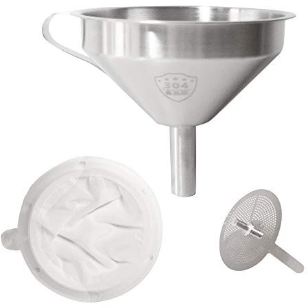 304 Stainless steel funnel, multi-function home filter funnel, with filter, suitable for most bottles, cups, easy to clean