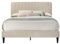 Galano Melrose Upholstered Double Bed – Stylish Fabric Bed Frame with Headboard – Sturdy Wooden Slat Support – Easy Assembly (Beige)