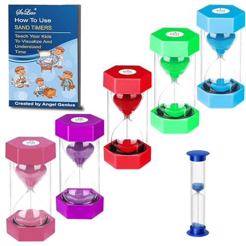 SuLiao Hourglass Sablier 1, 2, 3, 5, 10, 30 minutes, minuteur à œufs, sablier coloré, minuteur pour enfants, école, brossage des dents, crèche, bureau, maison, décoration, jeux, salle de classe,