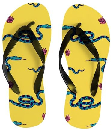 Infradito da donna divertenti serpenti piante sandali infradito estivi per spiaggia comode pantofole da viaggio per interni ed esterni cursori piatti, Piante Serpenti Divertenti, large