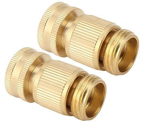 2 Pièces Connecteur Rapide de Tuyau d'eau en Laiton 3 4 Pouces Adaptateur de Raccord de Tuyau D'arrosage Mâle et Femelle pour la Réparation Horticulture Autres Fournitures