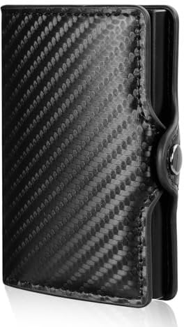 AiQInu Geldbörse Herren Slim Wallet Mit Münzfach, Portmonee Herren Mit RFID-Schutz, Geldbeutel Herren Mit ID & Card Cases for Men, kreditkartenetui bis 1-6 Karten Herren Klein-Kartenhalter Schwarz