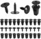 20 Stück Blechschrauben M5x16 mm, Blechschrauben selbstschneidend, Karosserieschrauben Flachkopfschrauben, Edelstahl Schrauben, Schwarzes Schrauben-Set für Auto-Kotflügel, Radkästen, Stoßstangen