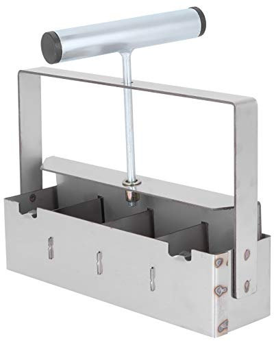 Ejoyous Empacadora de Suelo con 4 Rejillas, Bloqueador de Suelo Manual Prensa de Suelo Cultivo Compactador de Suelo Tamiz para Plántulas Herramienta de Cultivo de Plantas de Invernadero