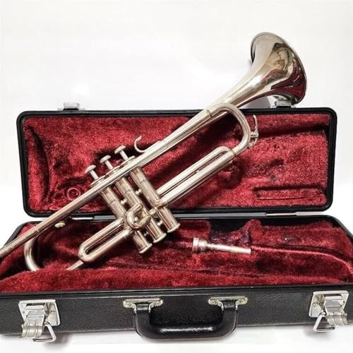 Silbernes Trompeteninstrument B-Trompete mit Mundstück und Koffer