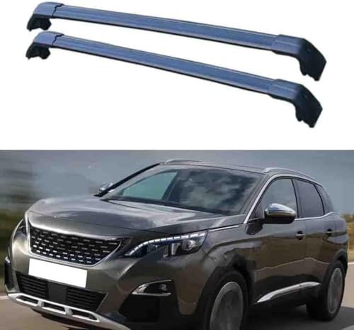 ANYANH 2 Stück Aluminium Dachträger für Peugeot 3008 2016-2022, Aluminium Gepäckträger Diebstahlsicherung Dachboxen Dachgepäckablage