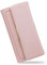 AfitLulu Portafoglio lungo da donna in pelle PU trifold con 10 scomparti per carte di credito e finestra d'identità, rosa, donna