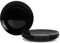 LaGlint 19 cm Assiettes à Dessert Salade Rondes, Verre Opale Noire Petite Assiettes Vaisselles pour 6 Personnes pour Entrée, Dessert, Gâteau, Salade, Sushi
