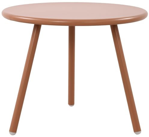 CLP Couchtisch Berea I Runder Loungetisch für draußen und drinnen I Gartentisch wetterfest und UV-beständig I Outdoor Beistelltisch, Farbe:Terracotta