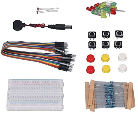 Electronics Kit Starter Fun Assortment Development Component,Basic Starter Kit,Breadboard, Power Supply, Jumper Wires, Resistors with 400 Hole Breadboard for R3