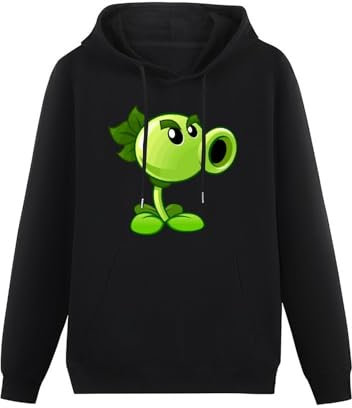RUZHI RARE Men's Sixtion Age 7-16 Kid'S Plants Vs. Zombies Peashooter Hoodie shirt 3XL Black