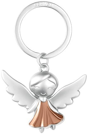 GERNEO® Llavero de ángel de la guarda Kate, amuleto de la suerte con vestido brillante en oro, oro rosa o plata, Oro Rosa