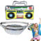ROSAUI Aufblasbarer Ghettoblaster und Bauchtasche Set, 80er 90er Jahre Outfit Accessoires für Damen und Herren, Aufblasbare Radio Kostüm Accessoires Karneval Fasching Mottopartys Disco Festival