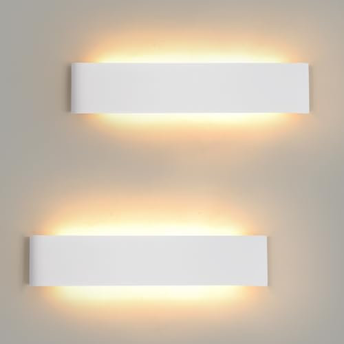 FUPE LED Applique da Parete Interno Dimmerabile 24W - 3 Colore 3000K/4000K/6500K, 2880LM (2 Pezzi)