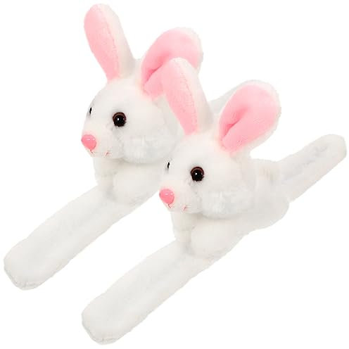 KOMBIUDA 2stücke Tier-schlagarmbänder Für Junge Mädchen Plüsch-schlagarmbänder Mit Hasen-look Schlagarmband Als Partygeschenk Und Goodie Bag Füllmaterial Weich Und Sicher Flexibel Und Langl