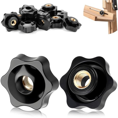 TXXATX 12 Pièces Vis Papillon M8 Diamètre Extérieur 38 mm Ecrou Papillon M8 Bouton de Serrage Ecrou à Poignée en ÉToile Filetage Moleté pour Mobilier Mécaniques Machines Outils Appareils de Fitne