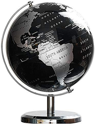 Cpolebev Welt Globus Stern Bild Karten Globus für Haus Tisch Schreibtisch Ornamente Geschenk BüRo Haus Dekoration ZubehöR (Schwarz)