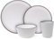 White 16pc Melamine Dinner Set - Stylish Matt Finish - Soft Feel