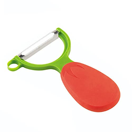 ETZRYSYB Pelador de acero inoxidable para el hogar, cocina, puede colgar mango en forma de tomate, tamaño 117 mm x 50 mm