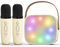 Mini Karaoke Machine for Kids Adults,Portable Bluetooth Speaker with 2 Wireless Microphones,MP3 Music Player for Girls Boys 3-11,12+ Years Old,Gifts for Family Home Birthday Party (Beige)