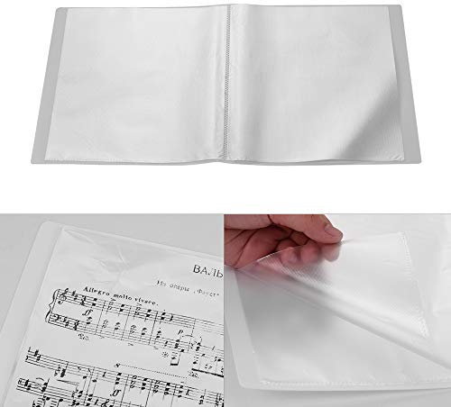 Porte-vues A4 transparent à 10 pochettes avec protection transparente pour feuilles de page, documents, partitions de musique, organiseur pour affaires, bureau, rapports, écoles et étudiants