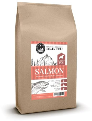 Skye & Murphy Grain Free Dry Dog Food | Salmon with Trout, Sweet Potato & Asparagus | High Protein, Omega 3, Joint Support, Skin & Coat Care, No Grains or Artificial Additives | For Adult Dogs | 12kg