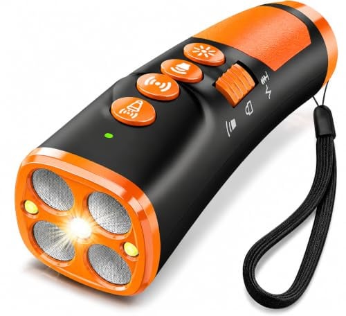 Ultraschall Anti-Bell-Gerät für Hunde, 5 Modi, USB Wiederaufladbar | Bis zu 15 m Reichweite, Handgerät mit LED für kleine, mittelgroße und große Hunde; für Training zu Hause und unterwegs