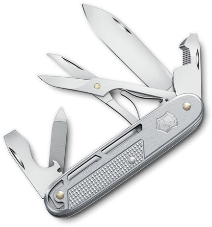 Victorinox Synergy X Alox Pocket Knife – Stainless Steel Multitool for Everyday, Work & Outdoor Use with Scissors & Carry Clip, Silver