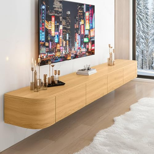 NOYHHAV TV-Lowboard Holz TV-Wandkonsole mit Schubladen, Hängender Fernsehschrank für Wohnzimmer, Schlafzimmer, Esszimmer 160 * 24 * 20CM