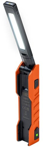 Klein Tools 56073 Foldable Handheld Work Light, 500-Lumen LED with 180-Degree Pivot and 270-Degree Rotation, USB-C Rechargeable Flashlight with Built-In Spotlight, Magnetic Base, IP54-Rated