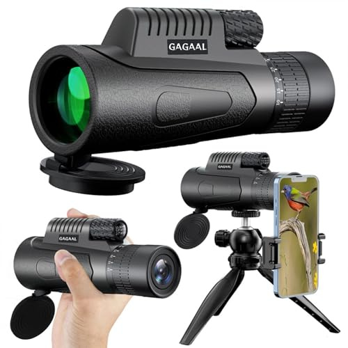 10-30x50Monocular-Telescope High Powered Monocular for Adults Monocular for Smartphone Adapter Monocular Telescope Hunting Wildlife Bird Watching Travel Camping Hiking (30 * 50 Black)