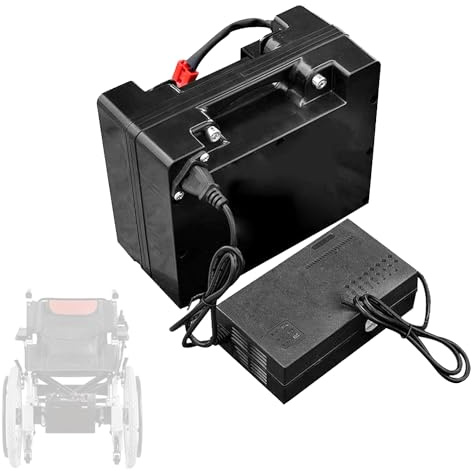 24V Lithium Battery Pack for Electric Wheelchairs, Rechargeable Li-ion Battery with Charger and BMS, Lead Acid Replacement, 24 Volt Portable Power Source