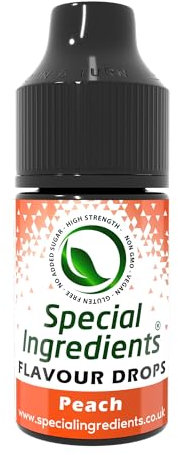 Peach Flavour Drop 30ml Highly Concentrated Versatile Food Flavouring - Vegan, Non GMO, Gluten Free