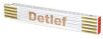 Zollstock mit Namens-Gravur zum auswählen - Name - Lasergravur - personalisiert - Geschenk - Mann - Vatertag - Geburtstag, Zollstöcke Namen:Detlef