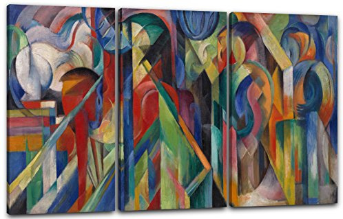 Leinwand 3-teilig(120x80cm): Franz Marc - Stallungen (1913)