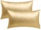 BRAWARM Kunstleder-Kissenbezüge, 30,5 x 50,8 cm, goldfarbenes Leder, Lendenwirbelschutz, einfarbig, gefärbtes Leder, Kissenbezüge für Couch, Bett, Sofa, Garten, Zuhause, dekorativ, 2 Stück