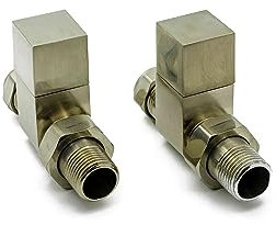 Reina Loge Straight Steel Radiator & Towel Rail Valve Chrome Brushed