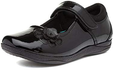Hush Puppies Girl's Jessica Patent Jnr School Uniform Shoe, Black, 2 UK Medium