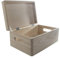 WooDeeDoo Rectangular Wooden Storage Box with Lid and Cut-Out Handles – Plain Pine Decorative Craft Chest – Unfinished Wood Crate for Home Organisation Display Container – 30 x 20 x 14 cm