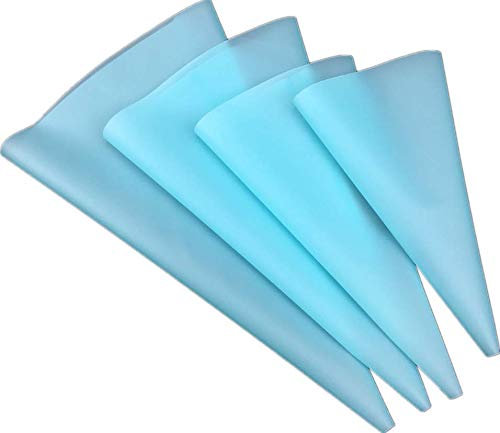 Chikanb 4 PCS Piping Bags Reusable, Thickened Pastry Icing Bags Reusable Cream Bag Kit for Cake Decorating Baking Cookies Chocolate Cupcake, DIY Cake Decorating Tool, blue (10,12,14,16)