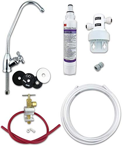 3M Unterbecken-Trinkwasser-Filter-Set mit AP2-C405-SG Bakterienfilter, vollständiges DIY-System (Wackelfuß-Wasserhahn)
