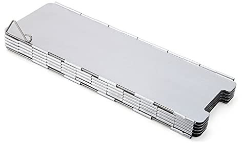 Spritzschutz Folding Camping Herd Windschutzscheibe mit Tragetasche, 15 Teller Aluminium Outdoor-Herd Windschutzscheibe zum Rucksacking Picknick Camping Kochen