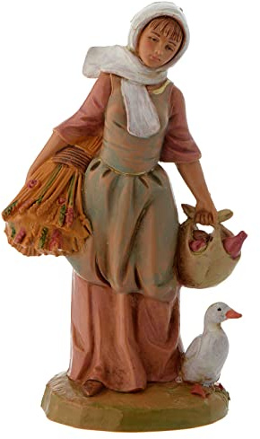 Holyart handcolorierte Krippenfigur Hirtenmädchen 12 cm Fontanini