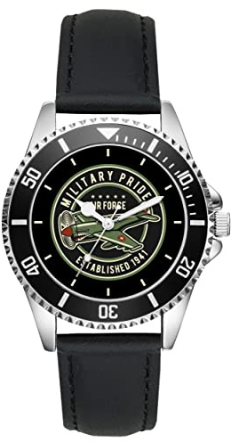 KIESENBERG Herrenuhr Airforce Luftwaffe Army Fan Armbanduhr Geschenk Analog Quartz Lederarmband Uhr L-21241