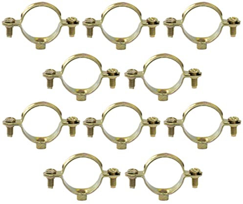 AERZETIX - C60431 - Set di 10 morsetti supporti semplici di fissaggio Ø26mm - 3/4'' - fissaggio a parete tubo di rame serraggio a vite idraulico riscaldamento sanitario - in acciaio