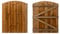 Featheredge Arch top, Wooden Garden and Side Gates (v3)(H-600, W-1550, Brown Finish)