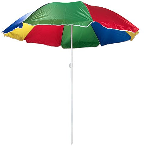 Albert Austin 6ft/180cm Large Garden Parasol Multicolour Outdoor Beach Umbrella with UV Protection Lightweight & Portable Sunshade Adjustable Height and Tilting Feature Outdoor Umbrella for Garden