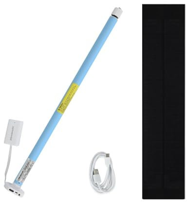 Wiederaufladbarer Zigbee Rollomotor für 17/25/28mm Rohre,intelligenter Jalousienmotor,automatischer Vorhangöffner App/Sprache/Fernbedienung, via Tuya Zigbee Hub(+Solarpanel,1Wege-Fernbedienung)