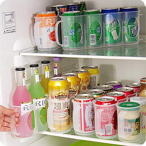 2 Pack Can Dispenser Fridge, Beer Wine Bottle Fridge Organisers, Water Bottle Organiser for Cupboard,Perfect Storage Cabinet and Drinks Organiser